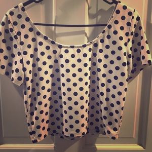 Black and White Polka Dot Crop Top